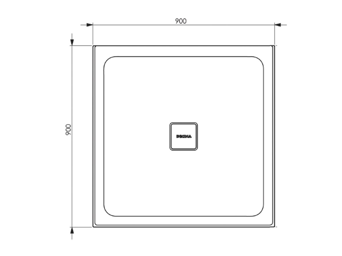 Reece Posh Bristol Luna Shower Base 900mm X 900mm Centre Outlet 3 Tiling Bead