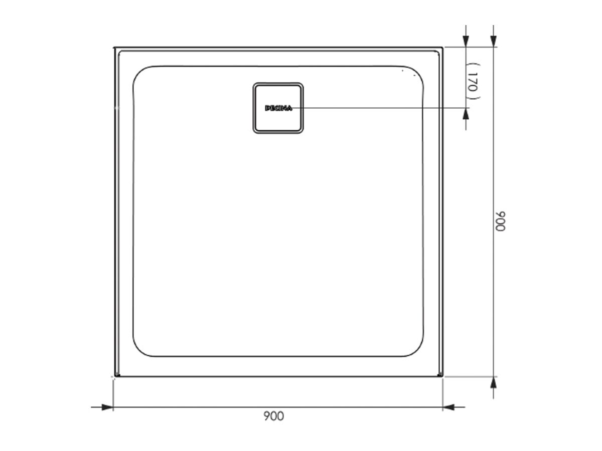Reece Posh Bristol Luna Shower Base 900mm X 900mm Rear Outlet 3 Tiling Bead
