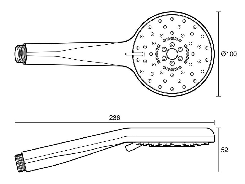 Reece Posh Bristol MK2 Shower Handpiece Only Chrome (3 Star)