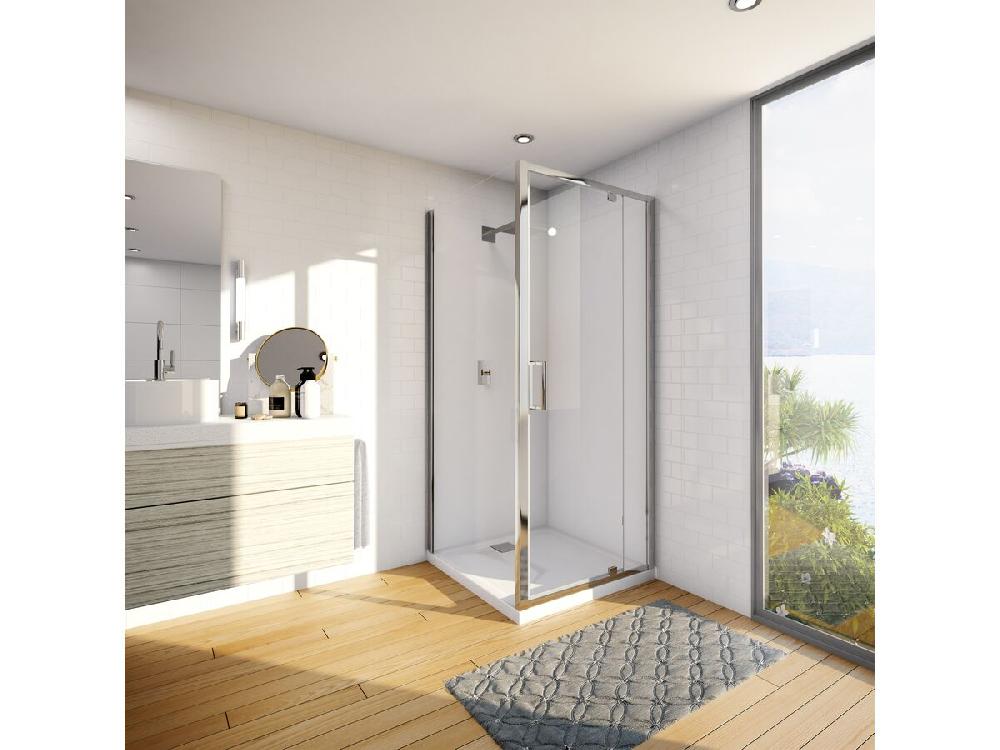 Reece Posh Bristol Shower System With Rear Outlet 900mm X 900mm White & Chrome