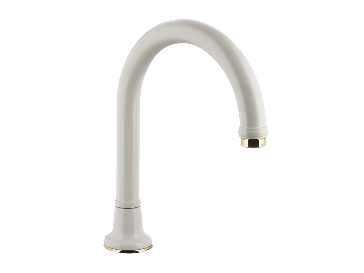 reece Posh Bristol Swivel Hob Outlet Gooseneck 25mm White/Gold (4 Star) Lead Free