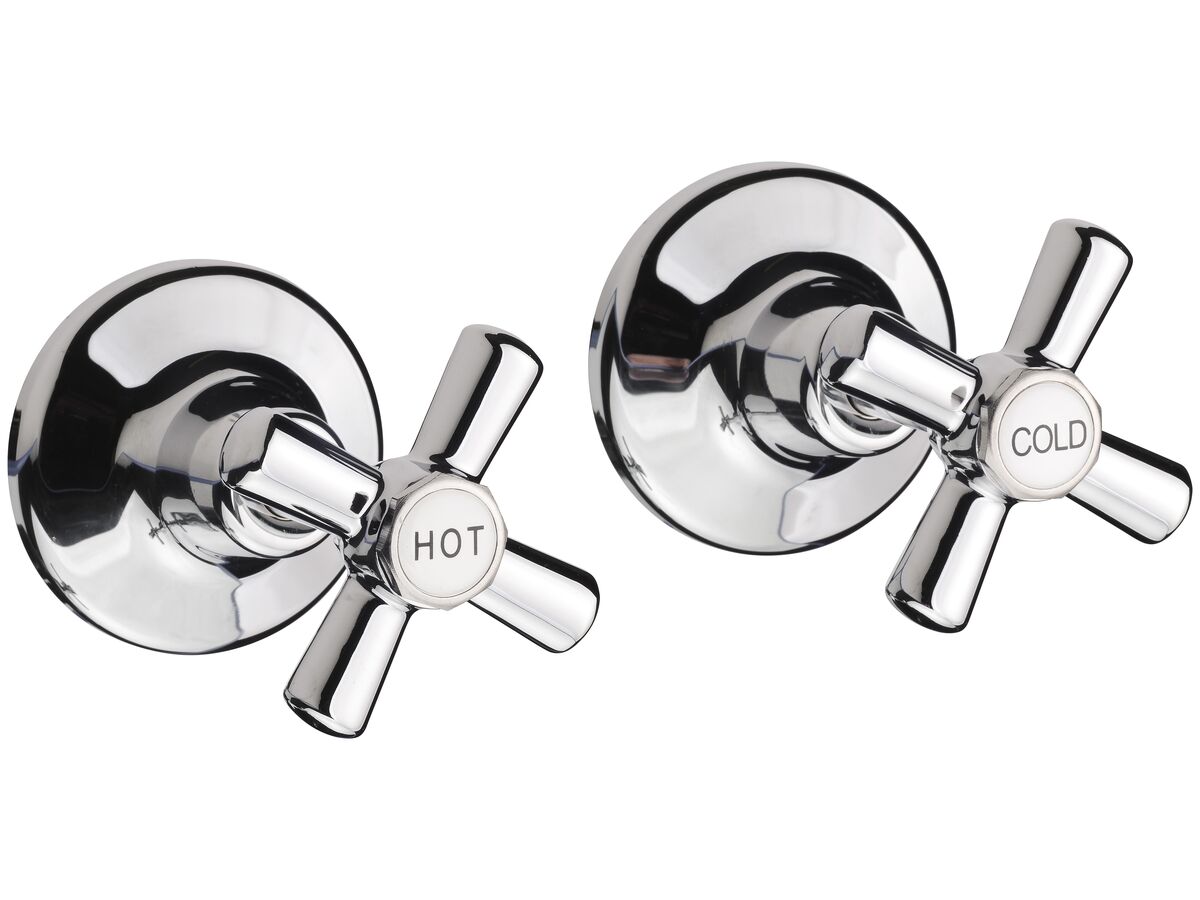 reece Posh Bristol Wall Top Assembly Taps 3/4 Ceramic Disc Chrome