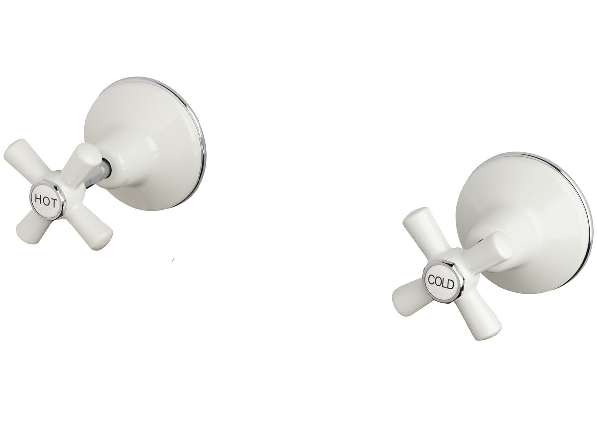 reece Posh Bristol Wall Top Assembly Taps White / Chrome