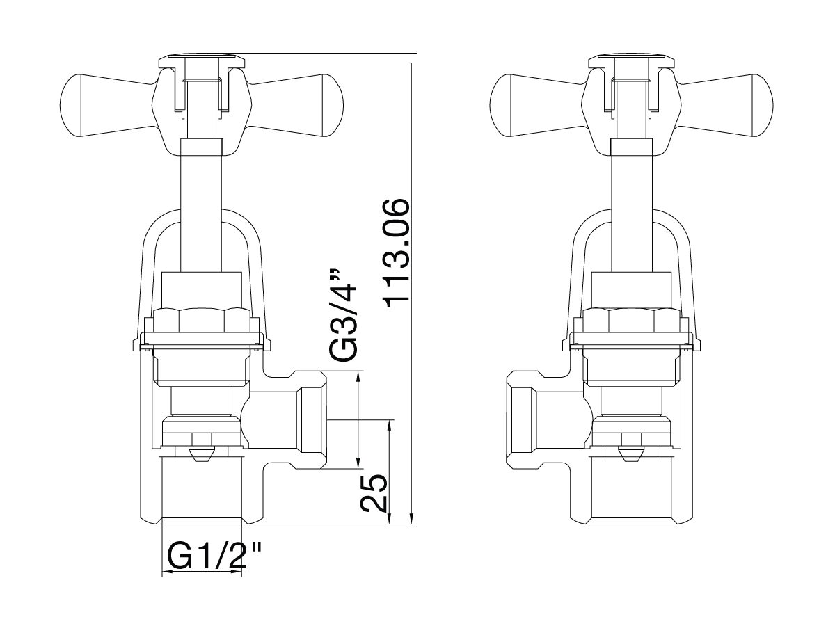 Reece Posh Bristol Washing Machine Stops Chrome Lead Free