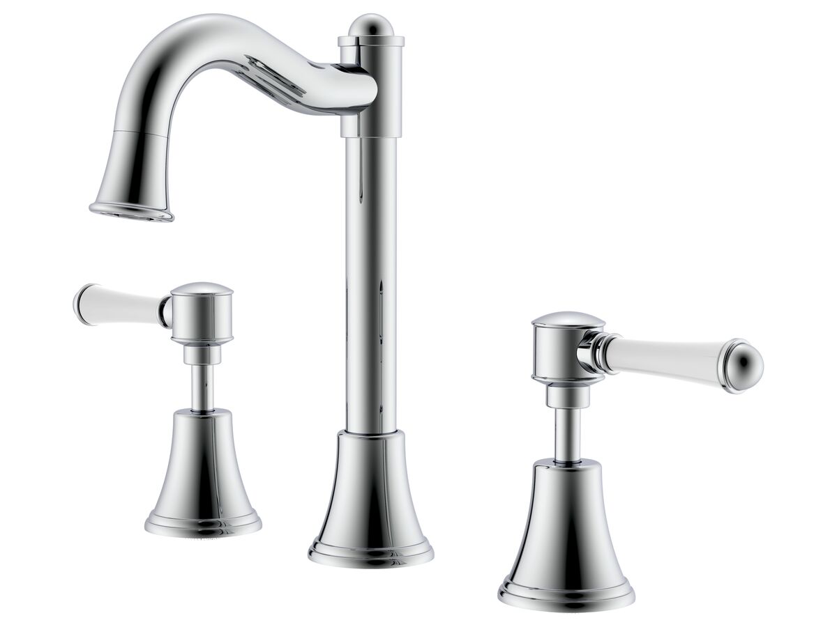 reece Posh Canterbury English Basin Set Swivel Outlet Lever P Handles Chrome (4 Star)