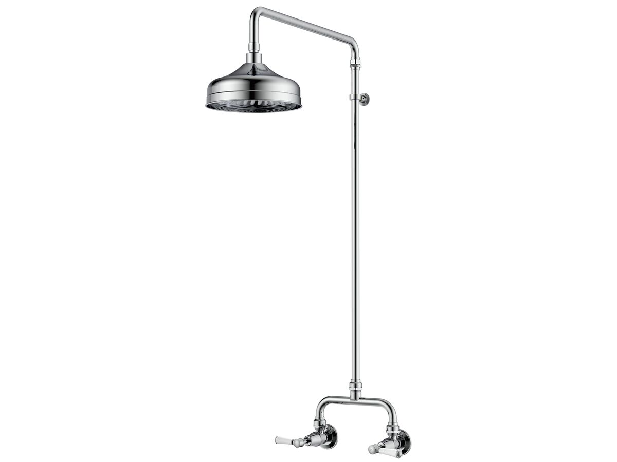 reece Posh Canterbury Exposed Shower Set Lever Porcelain Handles Chrome (3 Star)
