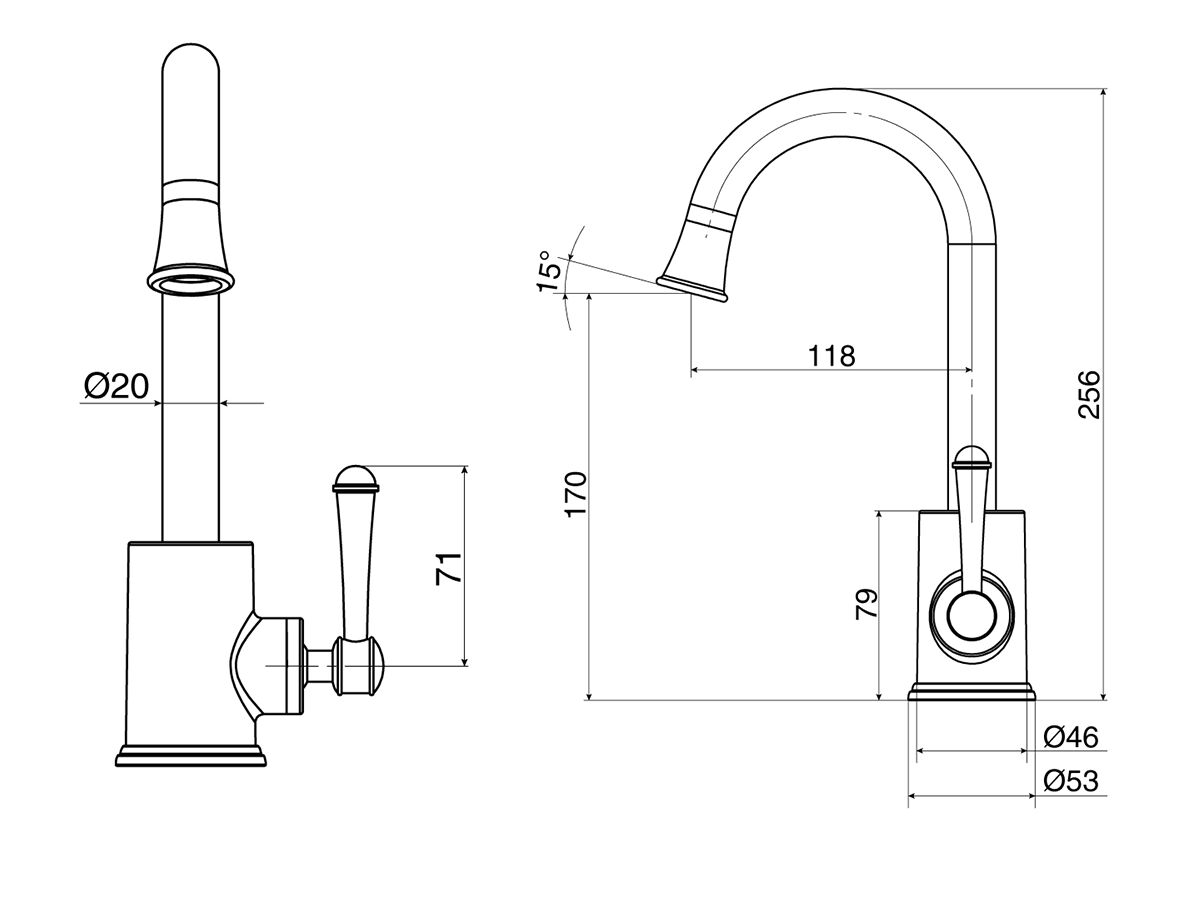 Reece Posh Canterbury Gooseneck Basin Mixer Tap Matte Black (4 Star)