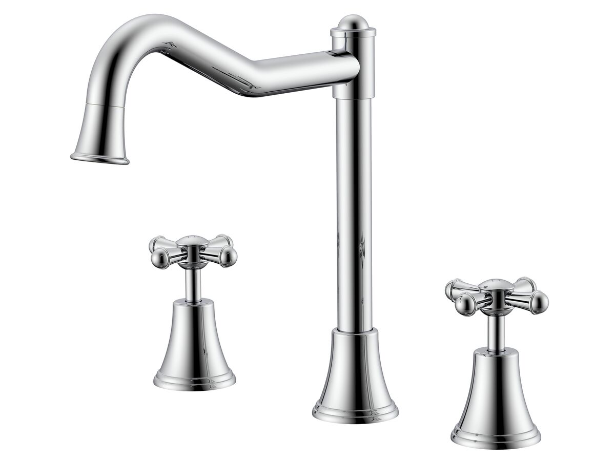reece Posh Canterbury Hob English Spa Set Cross Handles Chrome