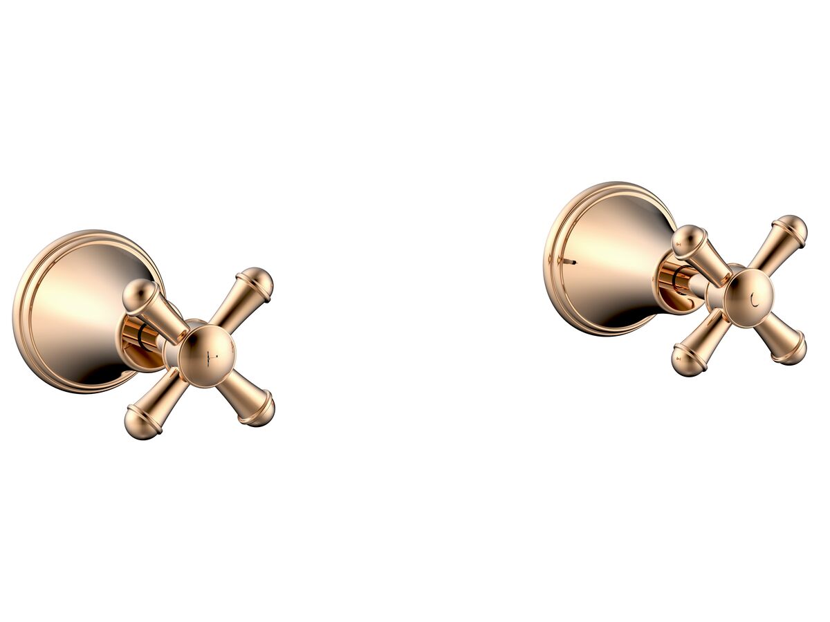 reece Posh Canterbury Wall Top Assemblies Cross Handles Polished Brass Gold Lead Free