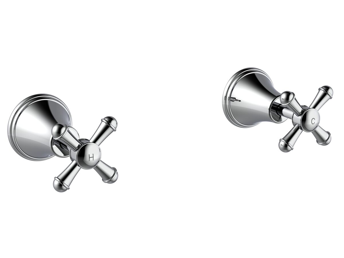 reece Posh Canterbury Wall Top Assemblies Cross Handles Chrome Lead Free