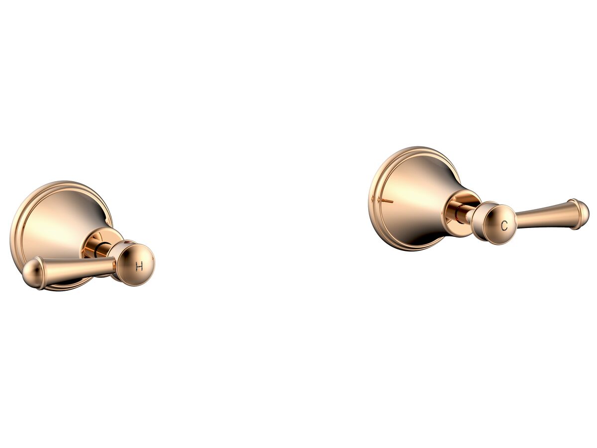 reece Posh Canterbury Wall Top Assemblies Lever Handles Polished Brass Gold Lead Free