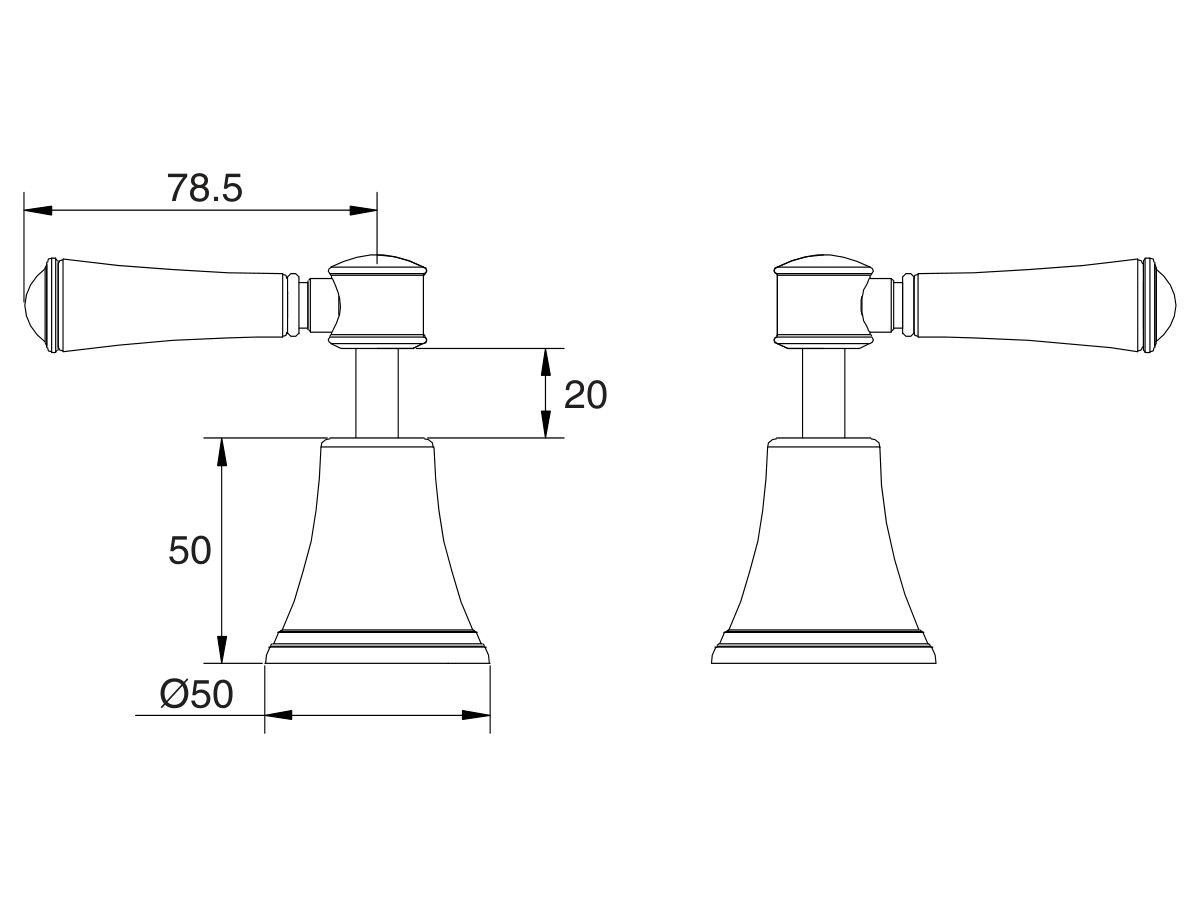 Reece Posh Canterbury Wall Top Assemblies Lever Porcelain Handles Polished Brass Gold Lead Free