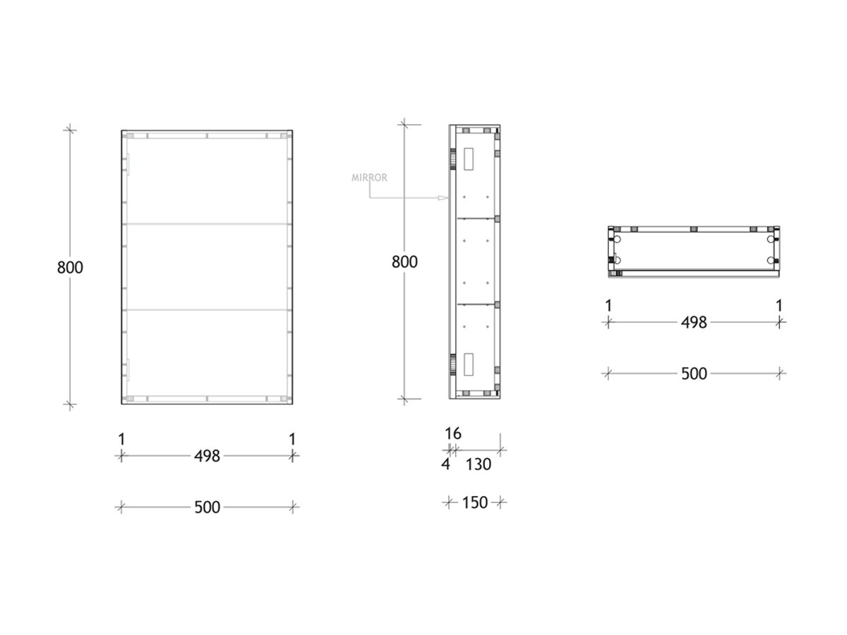 Reece Posh Domaine 500mm X 800mm Shaving Cabinet Standard 1 Door