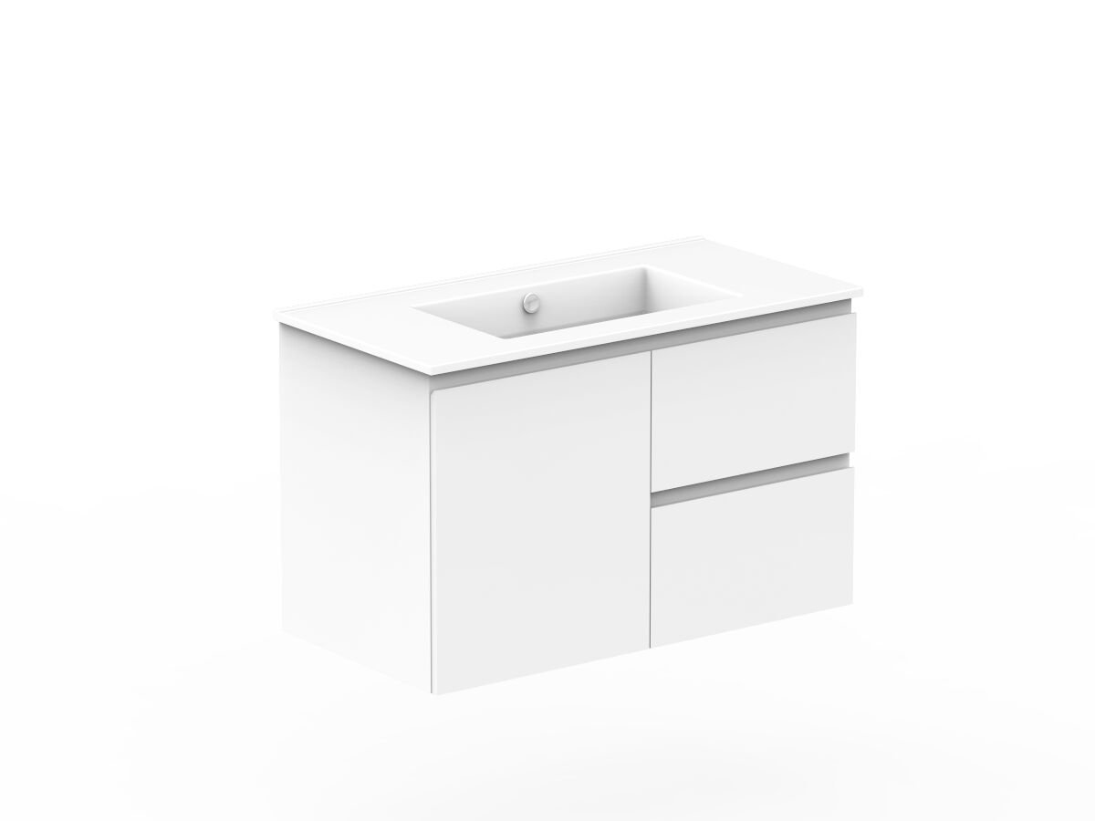 Reece Posh Domaine Conventional 900mm Wall Hung Vanity Centre Basin Ceramic Top