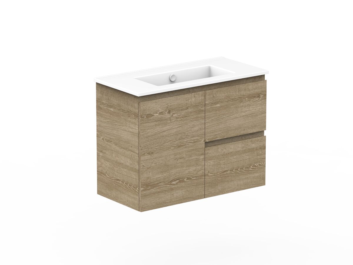 Reece Posh Domaine Ensuite 750mm Wall Hung Vanity Centre Basin Ceramic Top