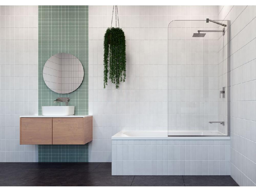 Reece Posh Domaine Fixed Single Bath Panel 8mm Chrome