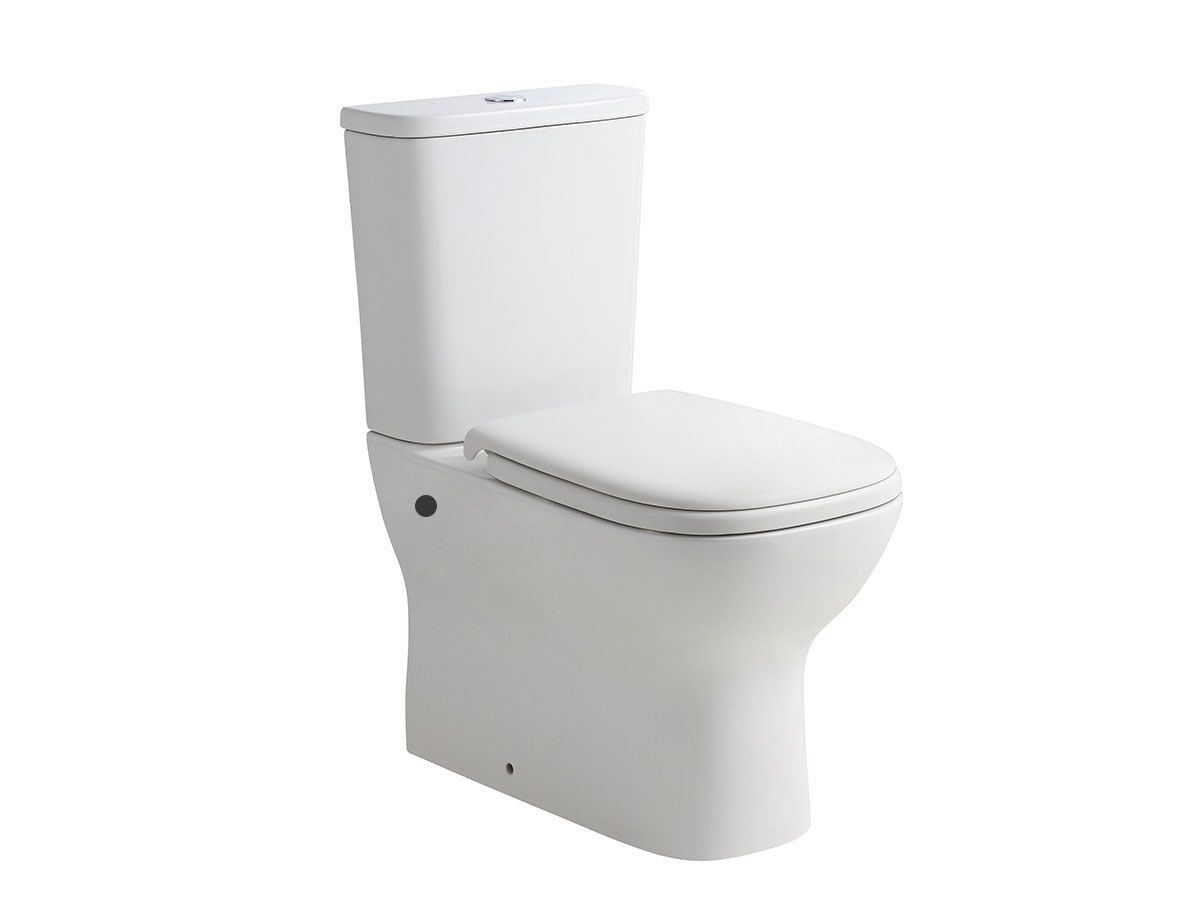 reece Posh Domaine Rimless Close Coupled Back to Wall Toilet Suite Bottom Inlet with Soft Close Quick Release Seat (4 Star)