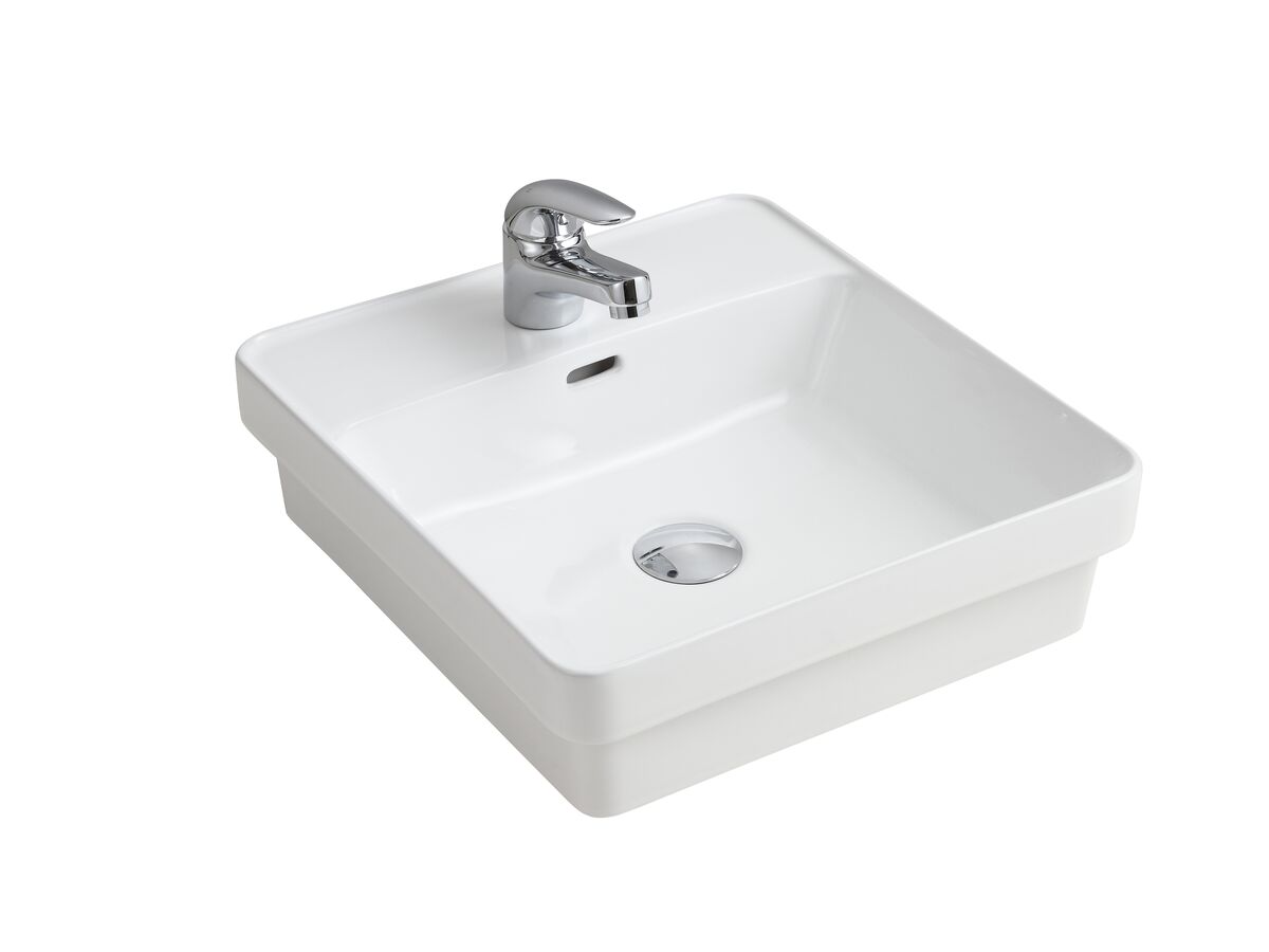 reece Posh Domaine Semi Inset Overflow Basin 1 Taphole White