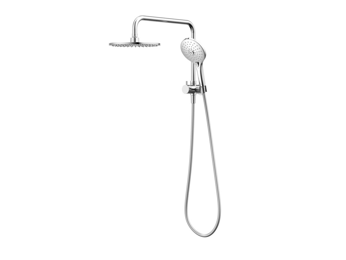 reece Posh Domaine Short Twin Shower with Water Inlet Wall Bracket Chrome (3 Star)