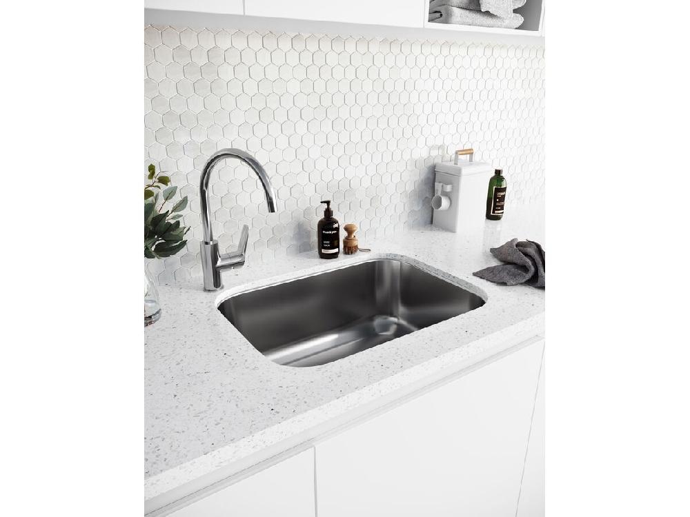 Reece Posh Domaine Trough 45L With Bypass 2 Taphole Stainless Steel