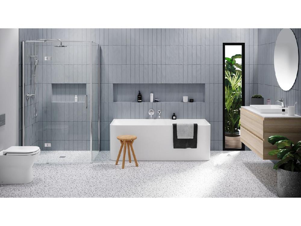 Reece Posh Domaine Twin Rail Shower With Top Rail Water Inlet Chrome (3 Star)