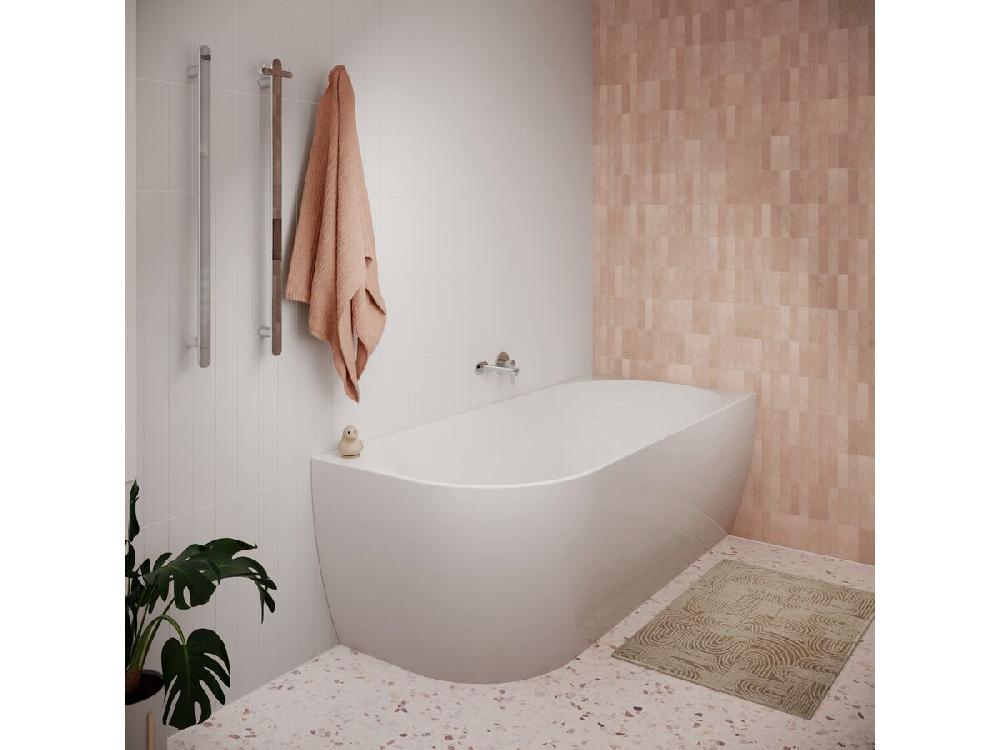 Reece Posh Solus Back To Corner Freestanding Bath 1500mm Left Corner White