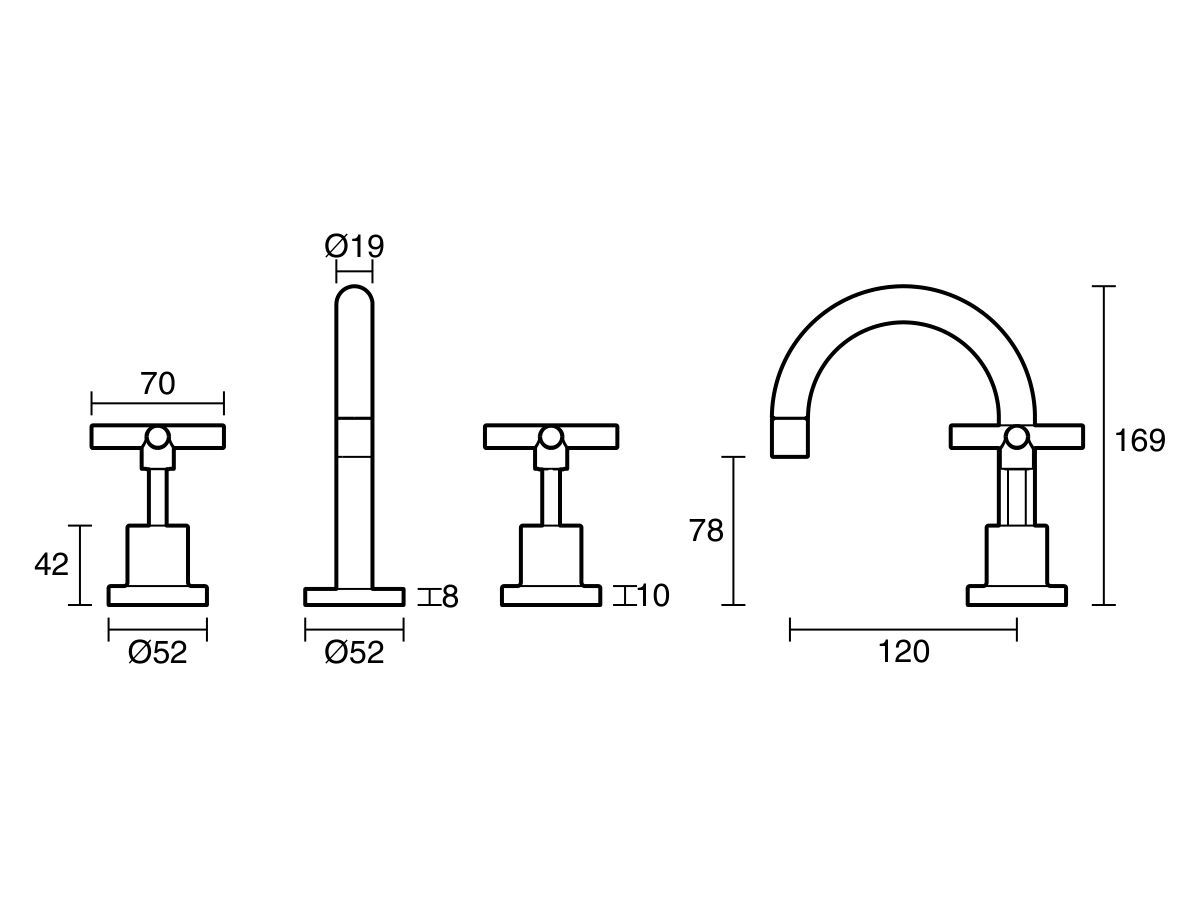 Reece Posh Solus Basin Set Fixed Outlet Brushed Nickel (5 Star) Lead Free