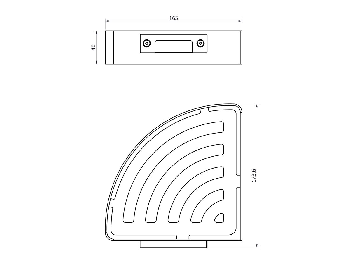 Reece Posh Solus Corner Shower Basket 170 X 170 X 40mm Chrome