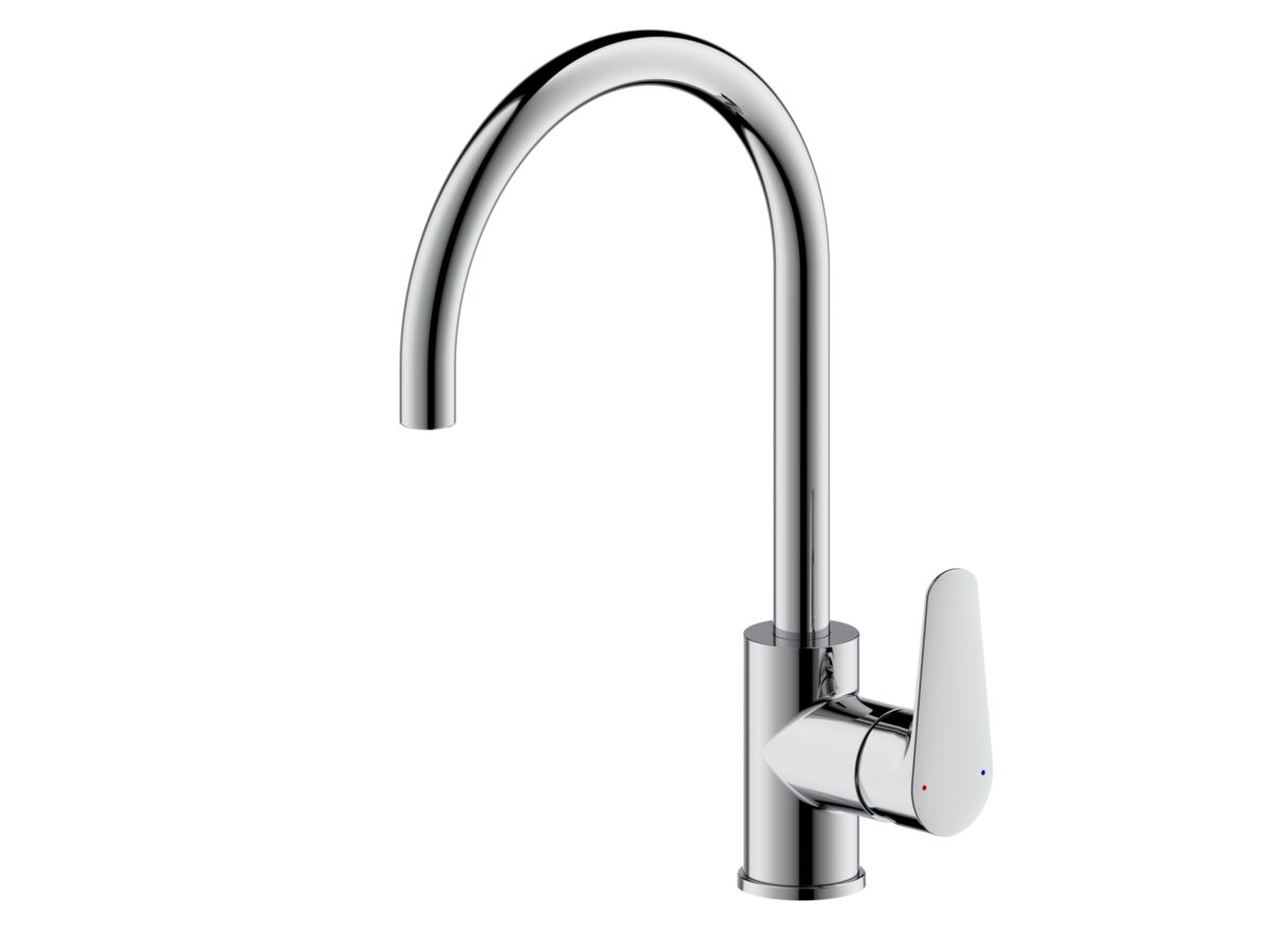 reece Posh Solus Gooseneck Sink Mixer Tap Chrome (5 Star) Lead Free