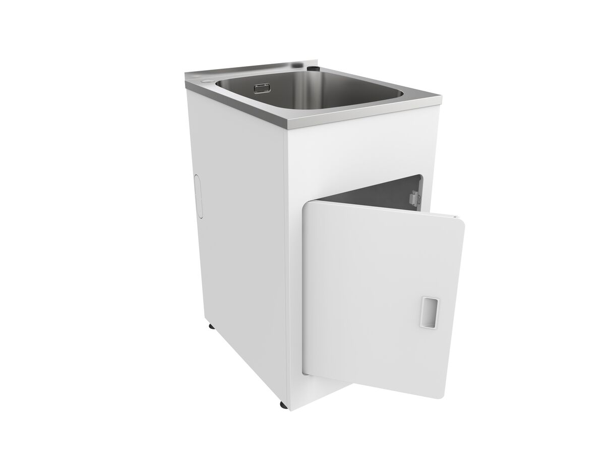 Reece Posh Solus MK2 45 Litre Compact Laundry Trough & Cabinet 1 Taphole With Bypass & Overflow Stainless Steel