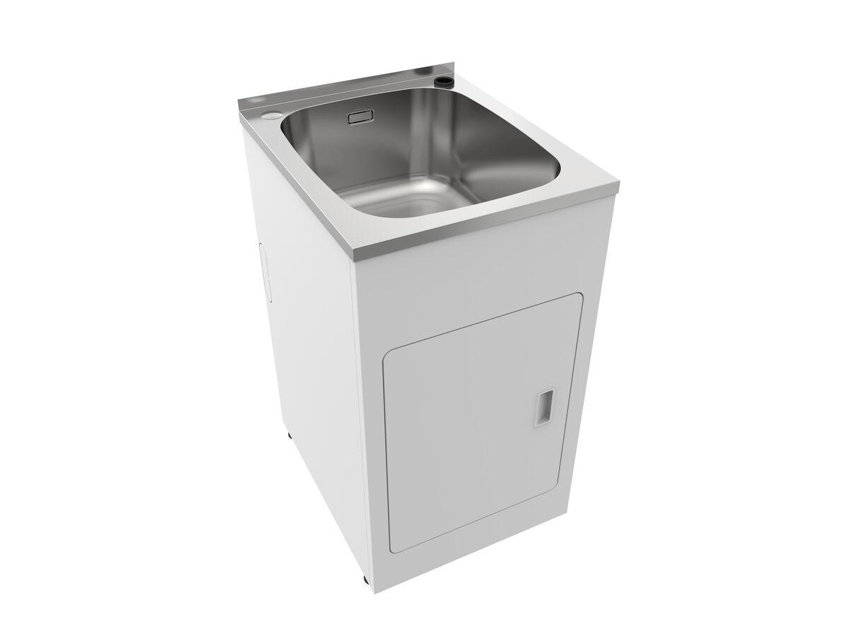 reece Posh Solus MK2 45 Litre Compact Laundry Trough & Cabinet 1 Taphole with Bypass & Overflow Stainless Steel