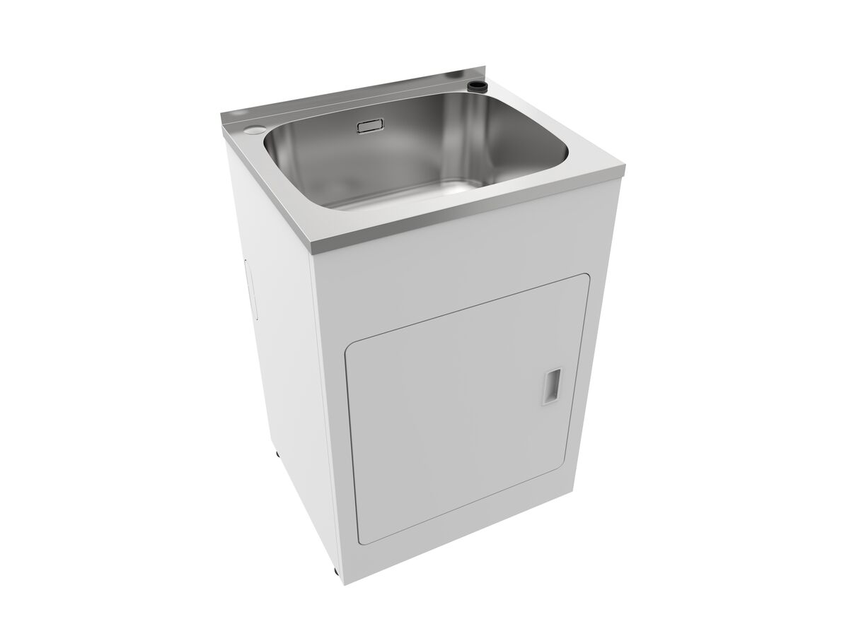 reece Posh Solus MK2 45 Litre Standard Laundry Trough and Cabinet 1 Taphole with Bypass & Overflow Stainless Steel