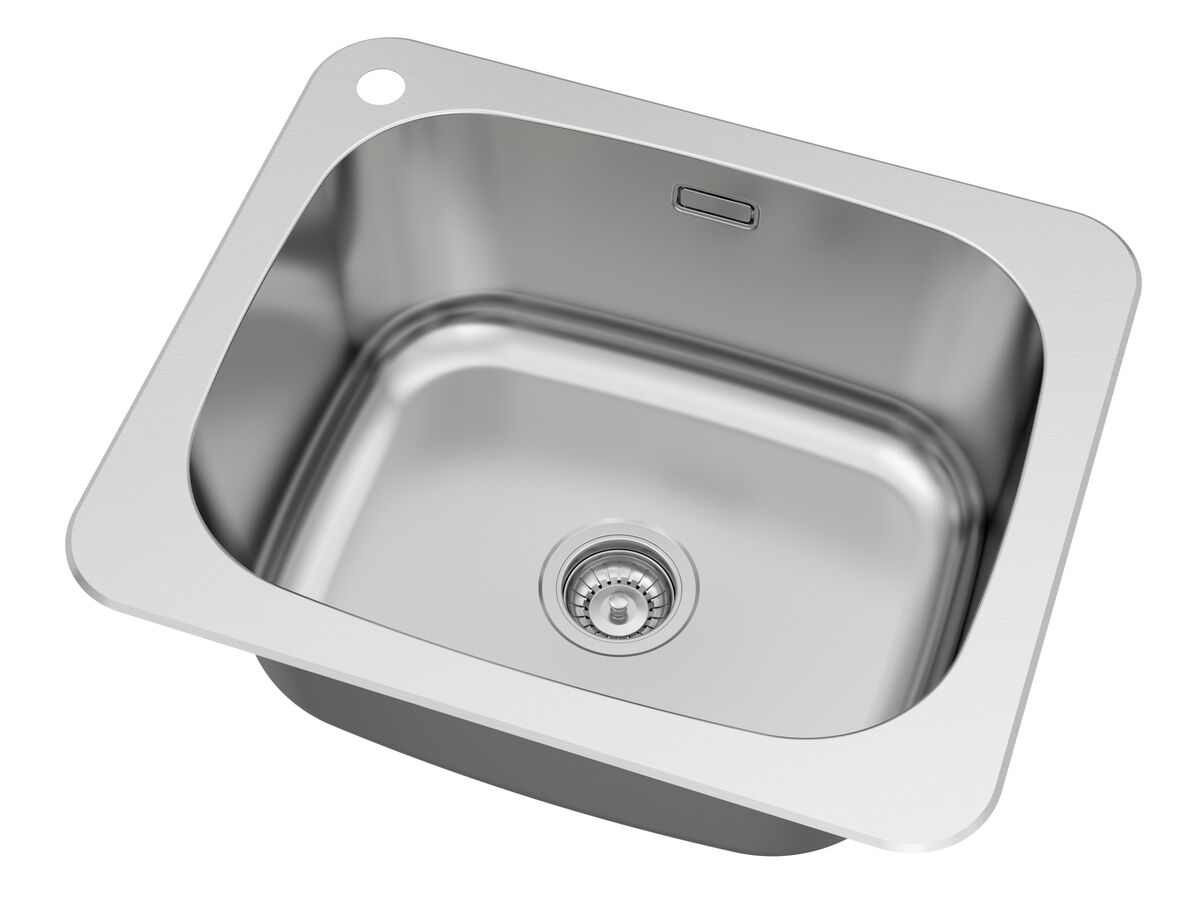 Reece Posh Solus MK2 Inset/Undermount Laundry Trough 45 Litre Left Hand Taphole With Overflow Stainless Steel
