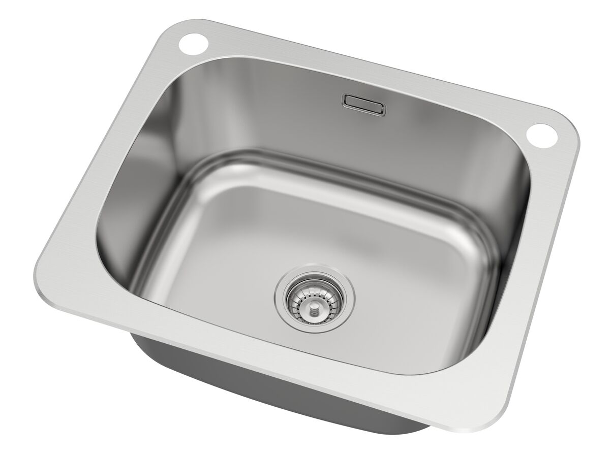 Reece Posh Solus MK2 Inset/Undermount Laundry Trough 45 Litre 1 Taphole With Bypass & Overflow Stainless Steel