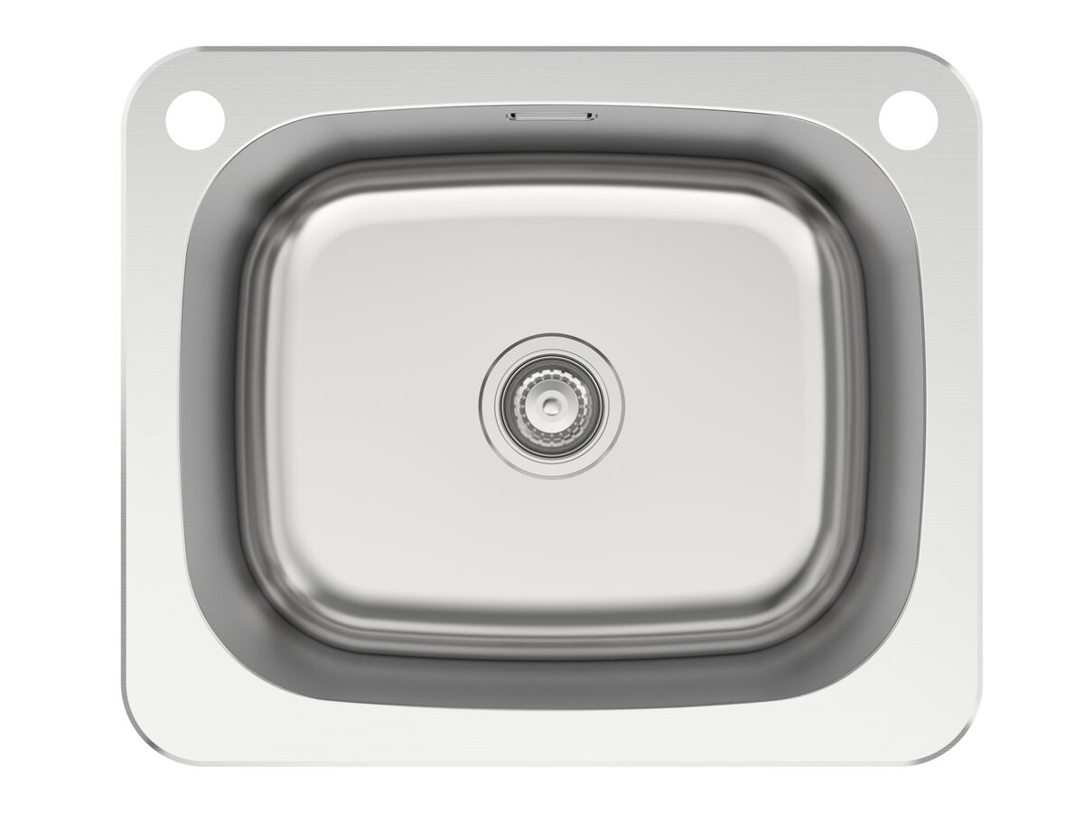 reece Posh Solus MK2 Inset/Undermount Laundry Trough 45 Litre 1 Taphole with Bypass & Overflow Stainless Steel