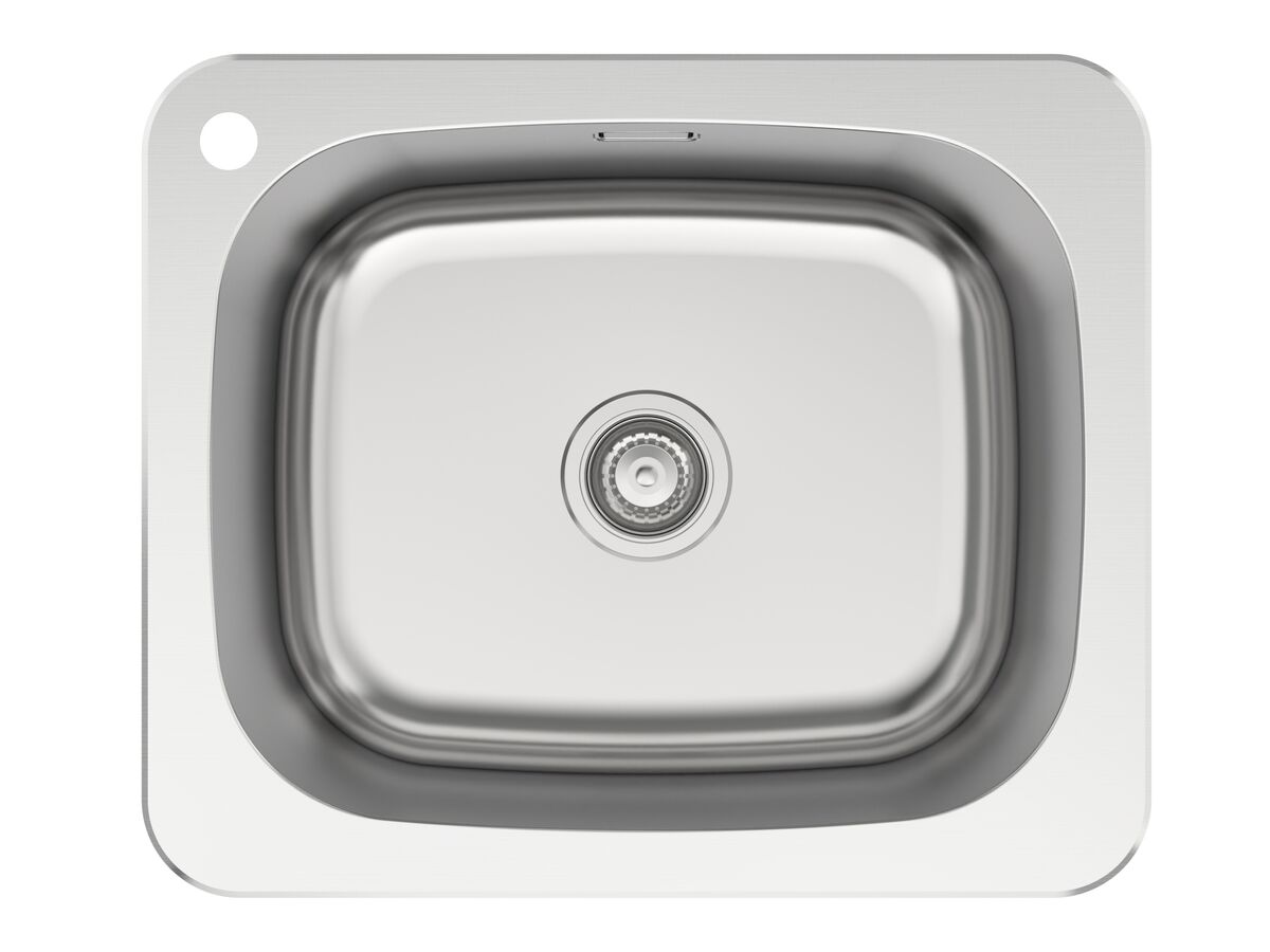 reece Posh Solus MK2 Inset/Undermount Laundry Trough 45 Litre Left Hand Taphole with Overflow Stainless Steel