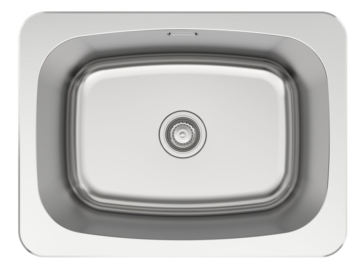 reece Posh Solus MK2 Inset/Undermount Laundry Trough 70 Litre No Taphole with Overflow Stainless Steel