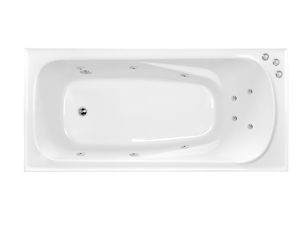 reece Posh Solus MK2 Rectangle Spa with 10 Chrome Jets & Auto Heat Pump 1520mm White