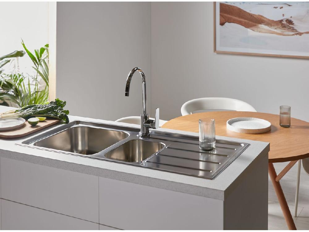 Reece Posh Solus MK3 1 3/4 Bowl Inset Sink 1 Taphole Left Hand Bowl Stainless Steel