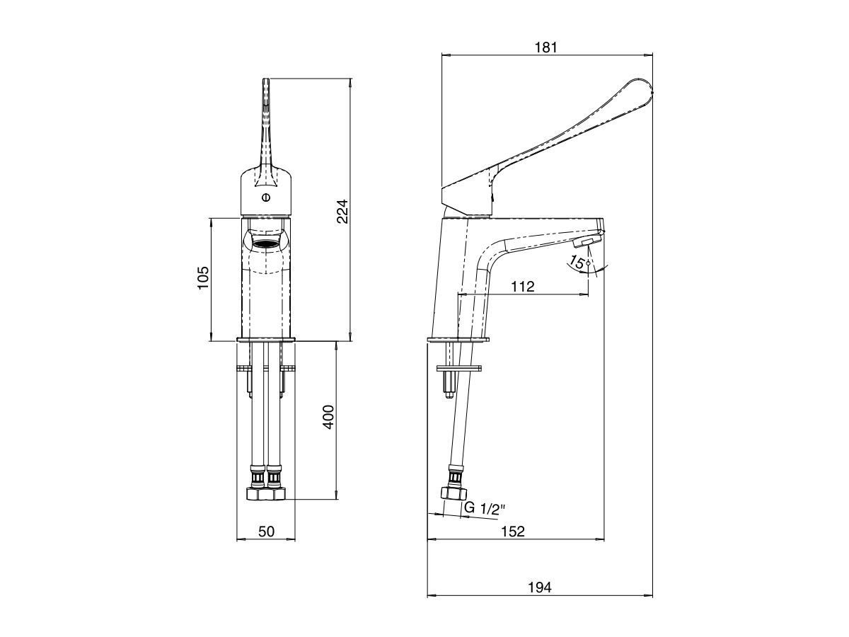 Reece Posh Solus MK3 Basin Mixer Tap With Extended Lever 200mm Chrome (4 Star)