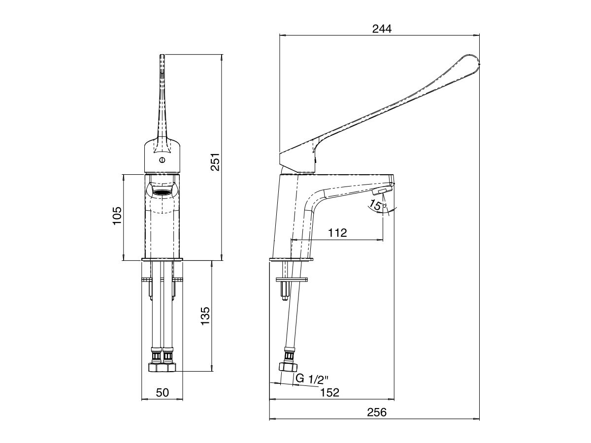 Reece Posh Solus MK3 Basin Mixer Tap With Extended Lever 270mm Chrome (4 Star)