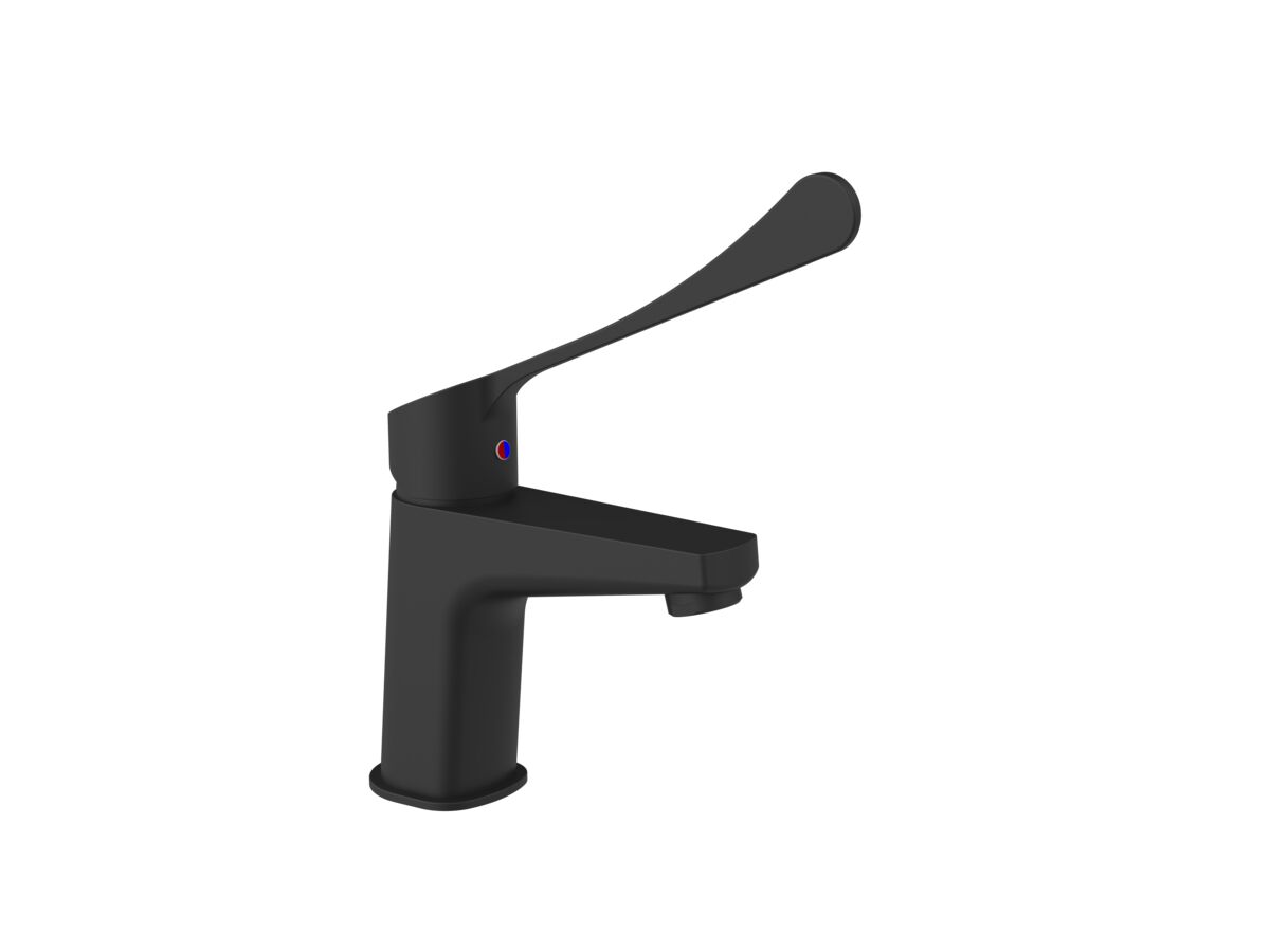 reece Posh Solus MK3 Basin Mixer Tap with Extended Lever 200mm Matte Black (4 Star)