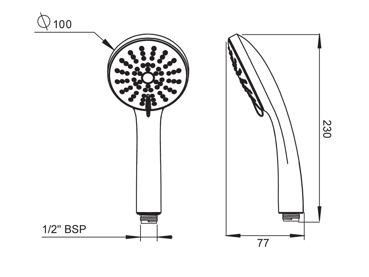Reece Posh Solus MK3 Handpiece Only 3 Function Chrome (4 Star)