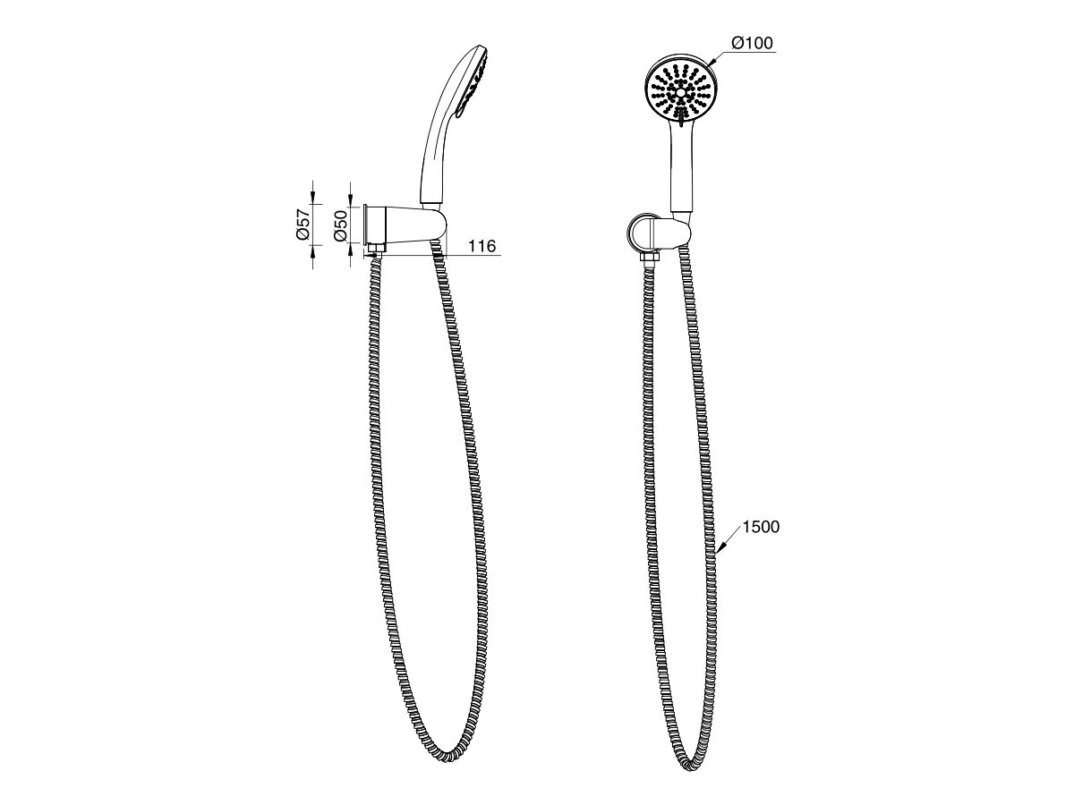 Reece Posh Solus MK3 Handshower With Water Inlet Wall Bracket 3 Function Chrome (4 Star)