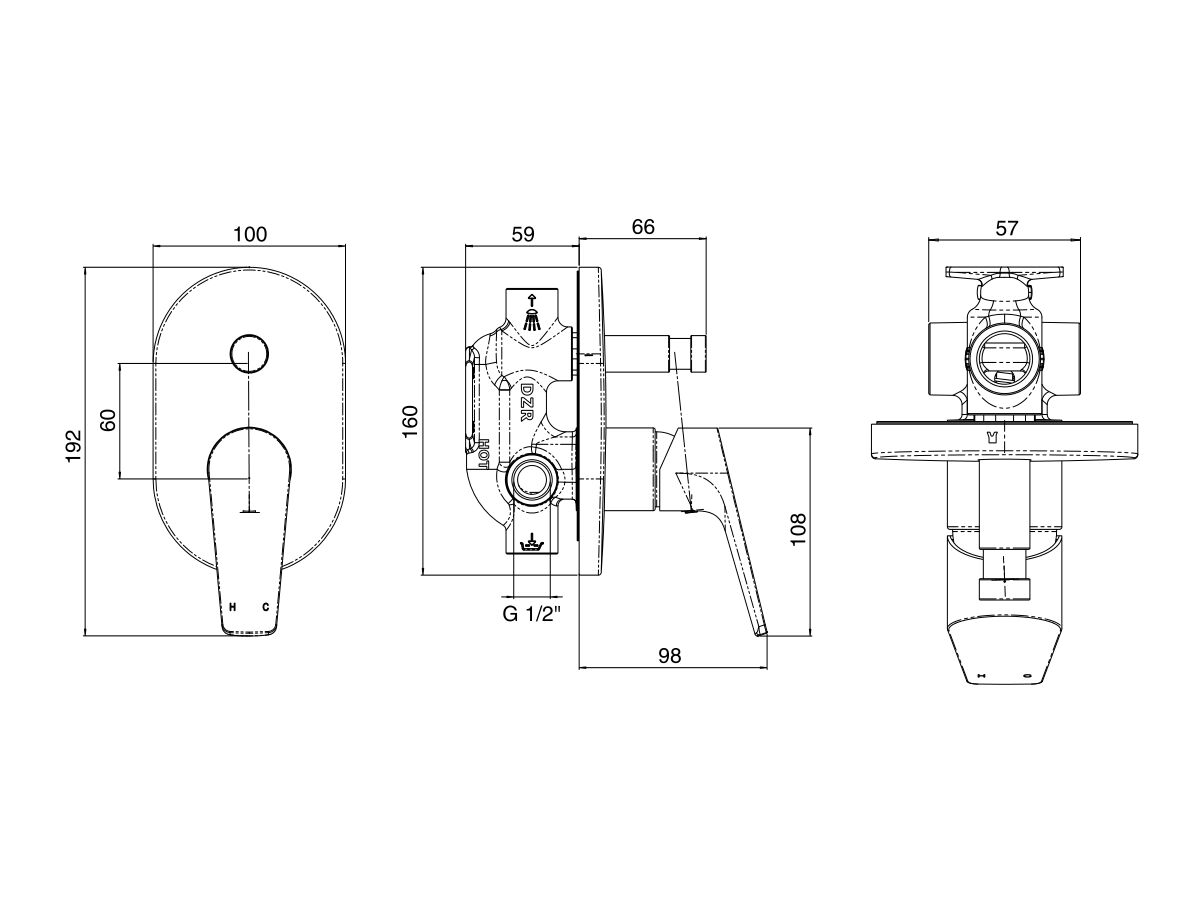 Reece Posh Solus MK3 Shower Mixer Tap With Diverter Chrome