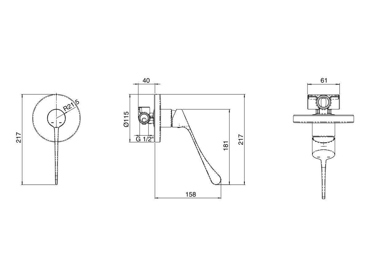 Reece Posh Solus MK3 Shower Mixer Tap With Extended Lever 200mm Chrome