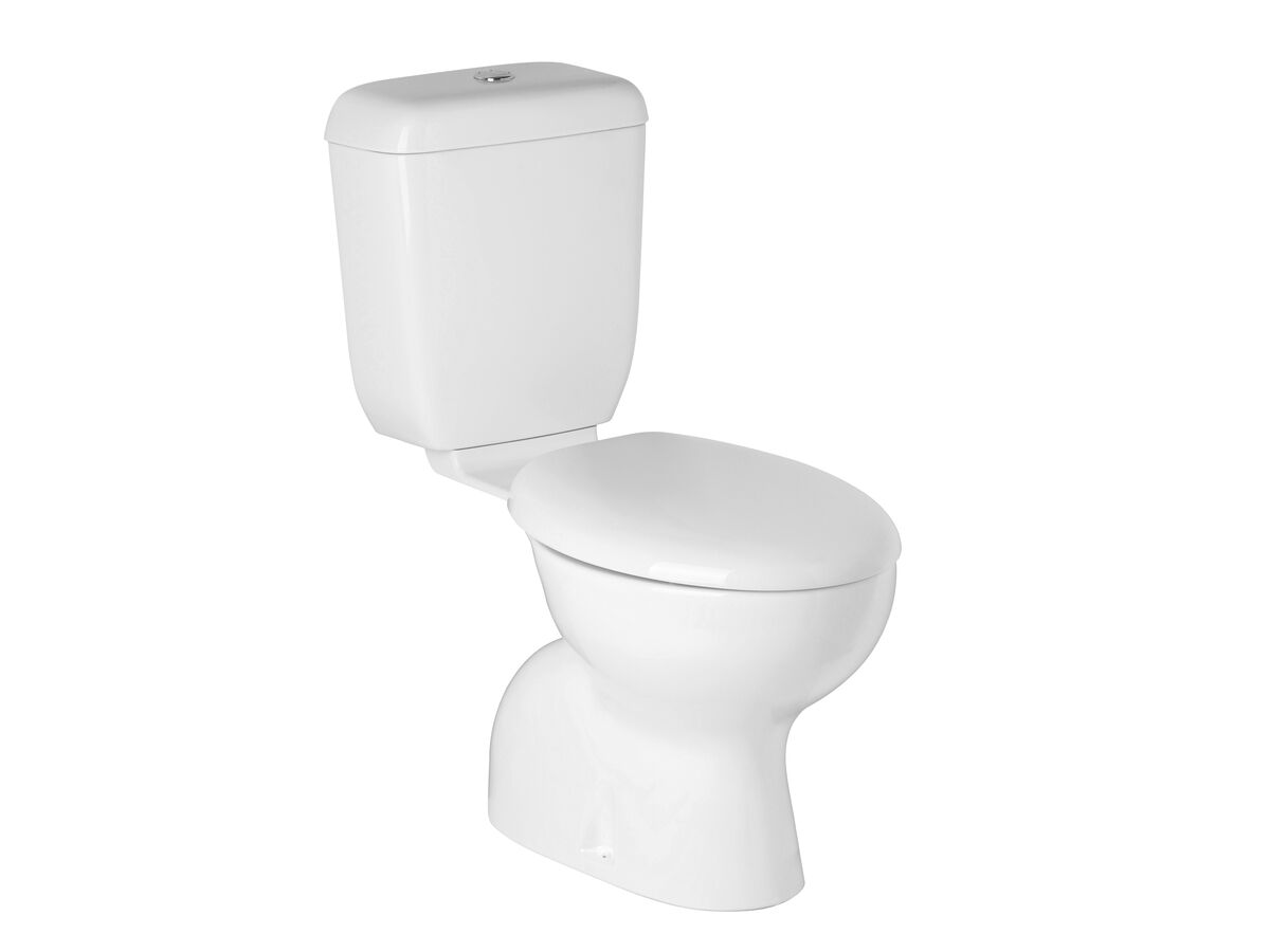 reece Posh Solus Round Link Toilet Suite S Trap with Soft Close Seat White (4 Star)
