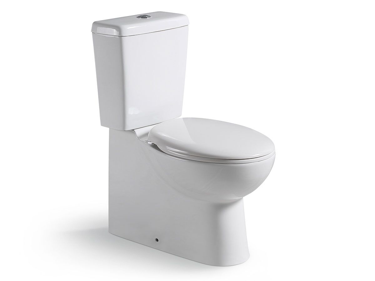 reece Posh Solus Square Close Coupled Back to Wall Back Inlet Toilet Suite S&P Trap with Soft Close Quick Release Seat White/Chrome (4 Star)