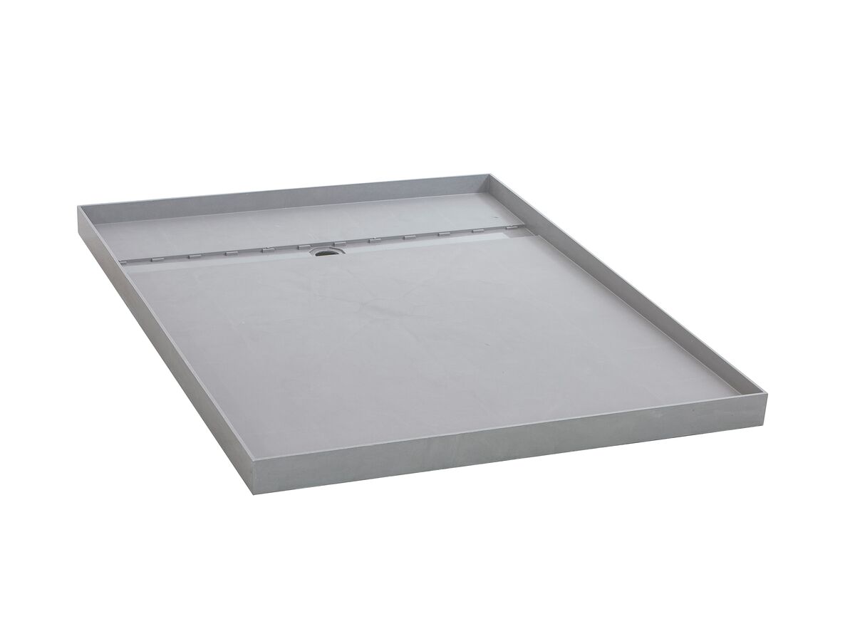 Reece Posh Solus Tile Over Shower Tray With 860mm Long Rear Stainless Steel Tile Insert Channel Suits Tiles 9mm And Up (For 2 Wall / Corner Install) 900mm X 1200mm