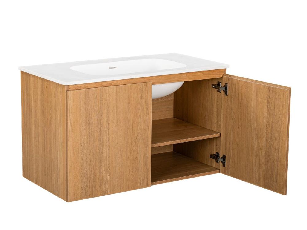Reece Posh Solus Vanity 1200mm Wall Hung Solid Surface Oak Finish